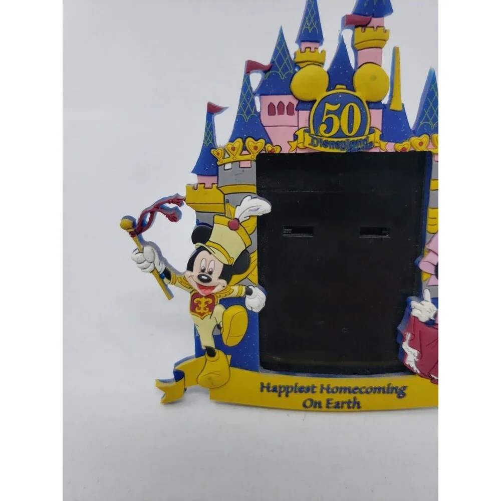 Disneyland 50th Photo Picture Frame Rubber Micky Minnie Mouse Homecoming Disney